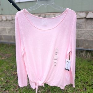 Zenana Platinum Flow Knotted Top